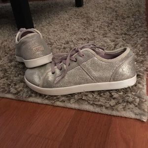 UGG Canvas lace up shoes gold tone